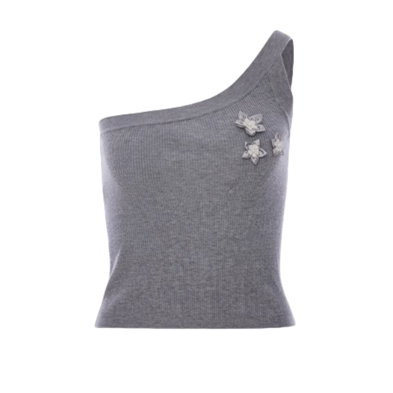 Aesthetic Grey Flower Tank