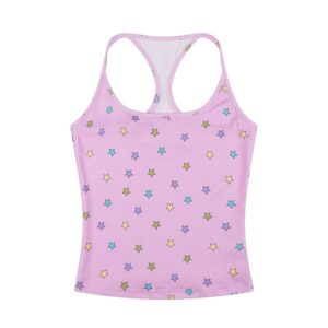 Retro All-Over Star Print Tank Top — Pink